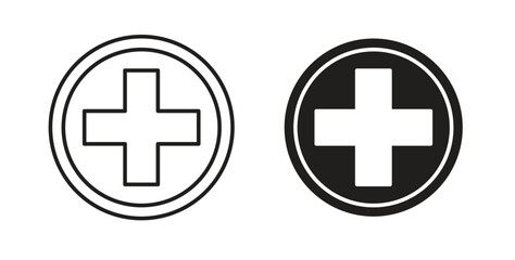 Obraz premium Hospital sign icon in simple flat trend modern graphic design abstract logotype element