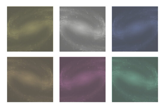 Cosmic nebula collection showing different color variations for science fiction backgrounds or stellar events, great for space exploration themes