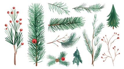 Pine_branch_Christmas_element_material