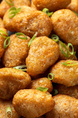 Crispy Jalapeno cheese bites with sauce. Party food snacks