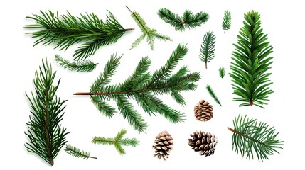 Pine_branch_Christmas_element_material
