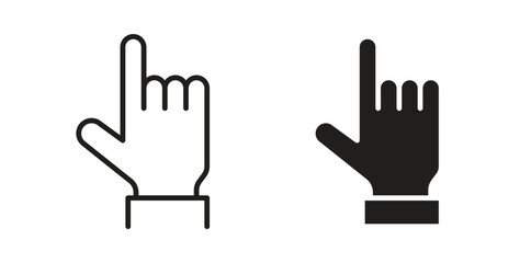 Finger icon in line design and solid black and white colors for designs