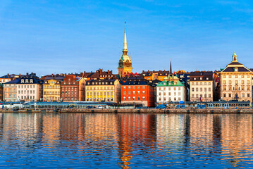 Stockholm, Sweden: Sunrise view of Gamla Stan waterfront cityscape, Scandinavia