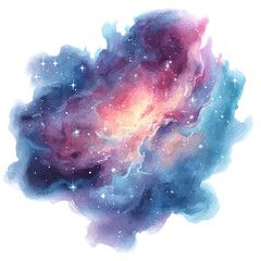 Nebula watercolor drawing vector, premium quality illustration on a clean white background. © Cooper
