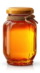 Minimalist Honey Jar with Warm Golden Transparency
