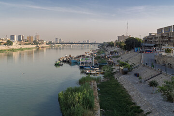 Fototapeta premium Bridges over Tigris river in Baghdad