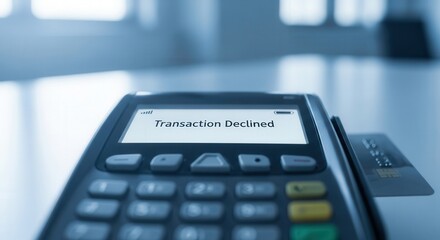 Payment terminal displaying transaction declined