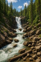 Fototapeta premium mountain waterfall stream