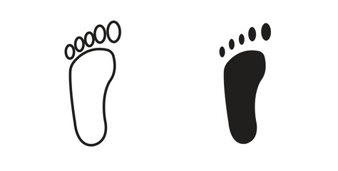 Footprint icon simple vectors in black, suitable for projects