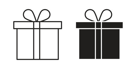 Gift box icon simple vectors in black, suitable for projects