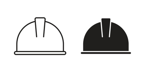 Helmet icon simple vectors in black, suitable for projects
