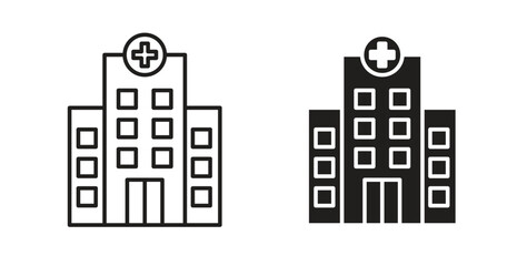 Obraz premium Hospital icon simple vectors in black, suitable for projects
