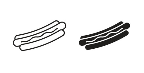 Obraz premium Hot dog icon simple vectors in black, suitable for projects
