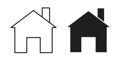 House icon simple vectors in black, suitable for projects