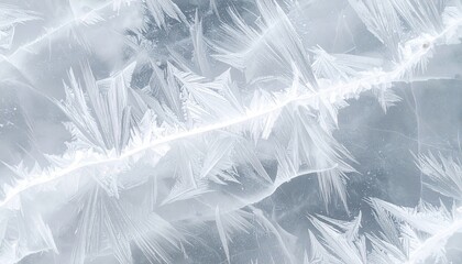 Abstract frozen ice crystal texture with a glowing light beam.