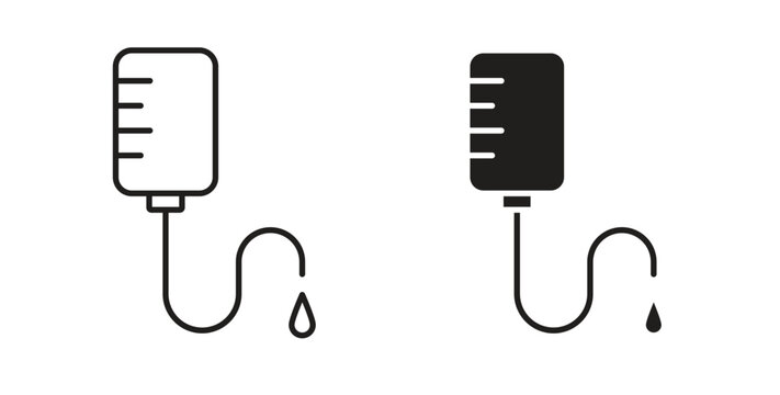 IV bag icon simple vectors in black, suitable for projects