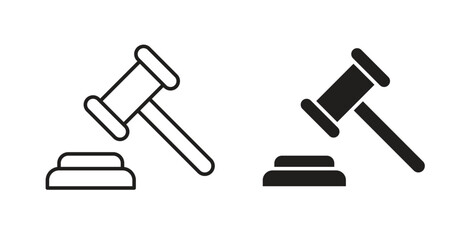 Law icon simple vectors in black, suitable for projects
