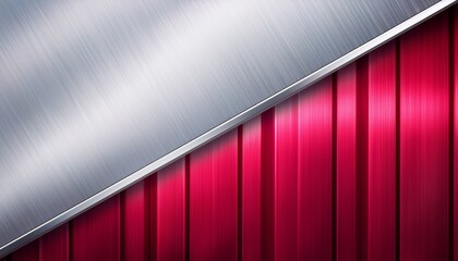 Polished Crimson And Chrome White Metallic Panel Background