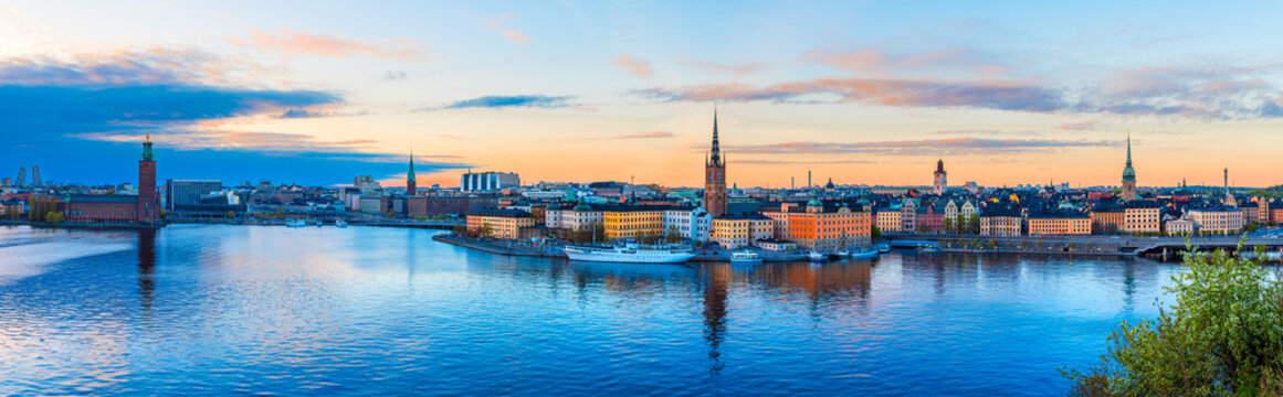 Stockholm, Sweden: Sunset view over Gamla Stan from Monteliusvagen, Scandinavia