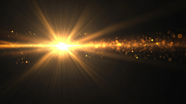 Glowing light burst radiates intensely on a black background creating dramatic illuminated energy with dynamic rays and vibrant highlights perfect for abstract visuals sci fi themes or futuristic desi