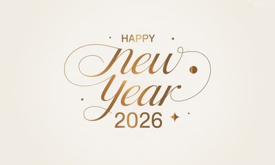 Happy New Year 2026 greeting. Beautiful handwritten quote. Confetti, Celebration, Greetings, Chinese New Year. Poster, card or banner. Vector isolated on white background