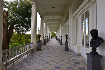 The palace complex in the Catherine Park of Tsarskoye Selo.