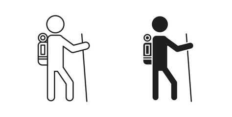 Hiking icon. filled flat sign for mobile concept and web design