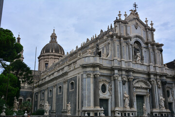 Fototapeta premium Cathedral in Catania- facede of the christian Church in Sicily