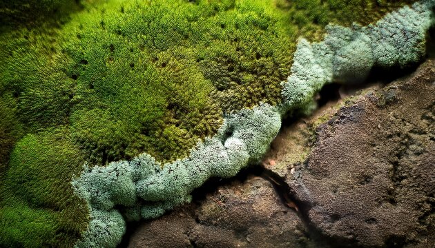 Verdin De Moho Y Musgo En El Suelo Con Grieta
