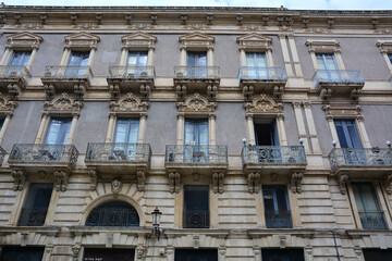 Historical monumental building in the Old Town of Catania