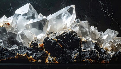 Stunning Natural Crystal Formation with Sharp Edges and Translucent Facets.