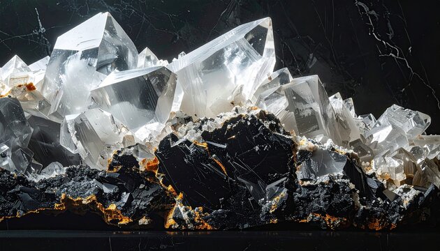Stunning Natural Crystal Formation with Sharp Edges and Translucent Facets.