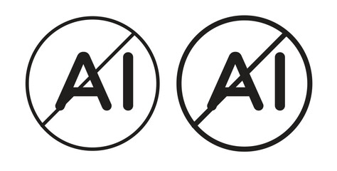 No ai sign icon. filled flat sign for mobile concept and web design