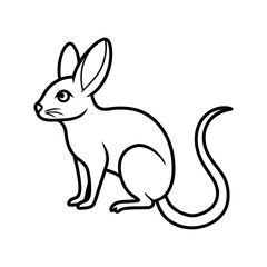 Fototapeta premium Jerboa Outline Line Art Vector Illustration