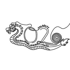 2026 Dragon Number Outline Illustration