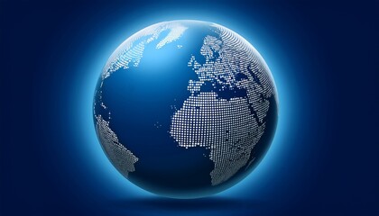 Vector Illustration Of The Blue Earth Globe Showing Continents Like Europe Asia And America Perfect For A Global Travel Or Business Map Design