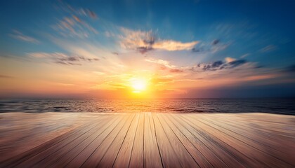 Blurred Sunset Sky And Ocean Nature Background