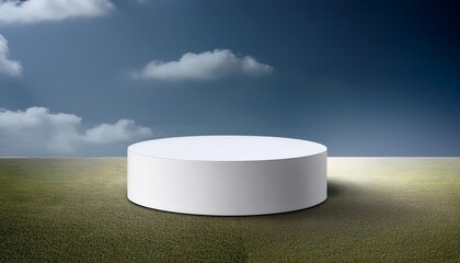 White Cylinder Wide Podium 2