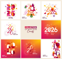 Collection of New Year holiday cards.