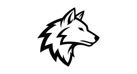 Stylized Black Wolf Head Profile Logo