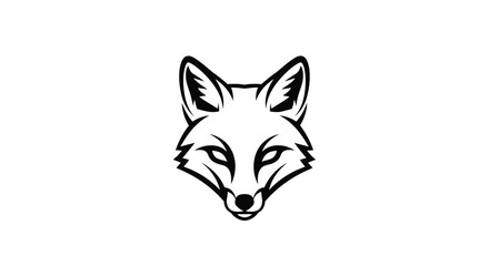 Obraz premium Minimalist Fox Face Line Art Logo