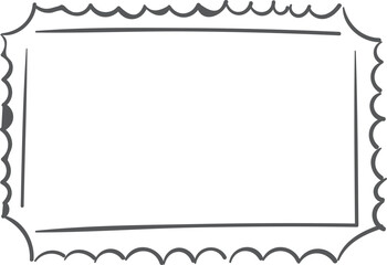 A white frame with a black border