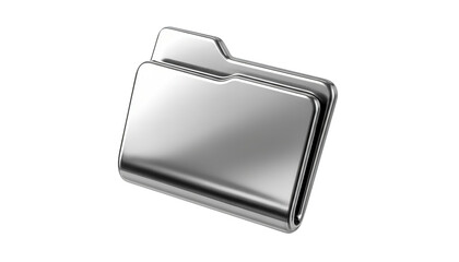 A shiny metallic folder icon gleams, representing digital data and information organization well.
