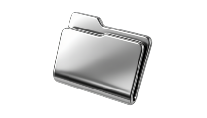 A shiny metallic folder icon gleams, representing digital data and information organization well.