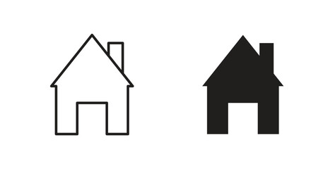 Home icon glyph and line set thin line symbol concept.