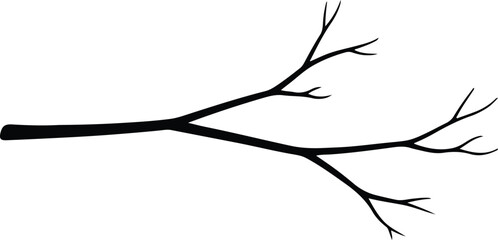 Illustration bare tree branch dry wood nature silhouette vector