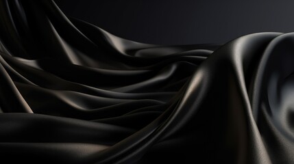 Fototapeta premium A black fabric with a shiny surface
