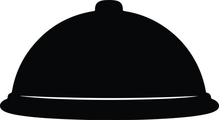 Illustration food dome silhouette restaurant catering service vector