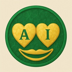 AI Heart Love Emoji Collection &ndash; Gold Heart Face Icons