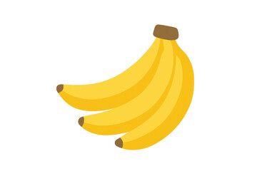 Fototapeta premium Yellow banana bunch vector icon illustration cutout. Ripe tropical fruit for healthy eating and diet menu, transparent background